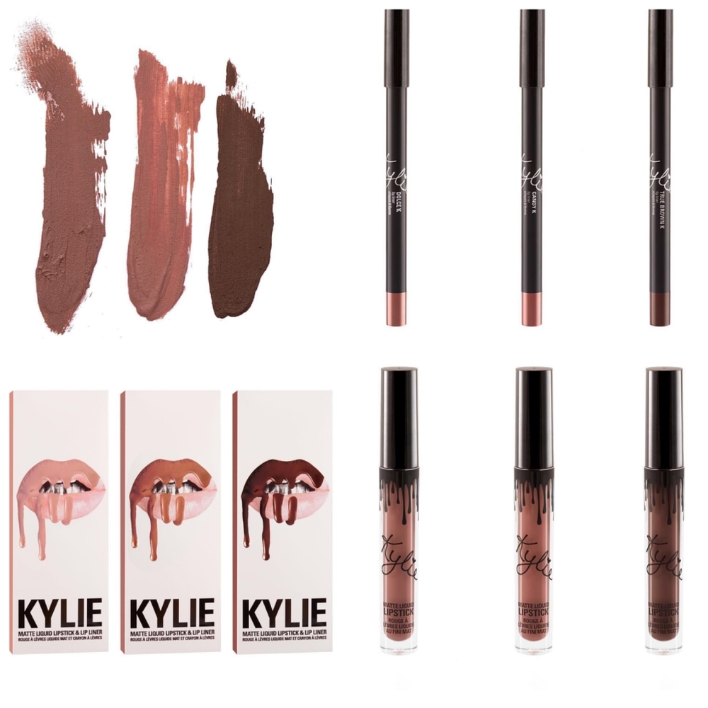 Kylie lip kits Dolce k. Candy k.  True Brown k. All 3 nib.